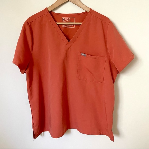 Figs Catarina One-Pocket Scrub Top Orange Size XXL Petite - Picture 1 of 6